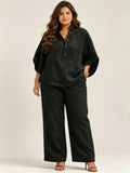 Cotton Linen 9/10 Sleeve Casual Chic Set