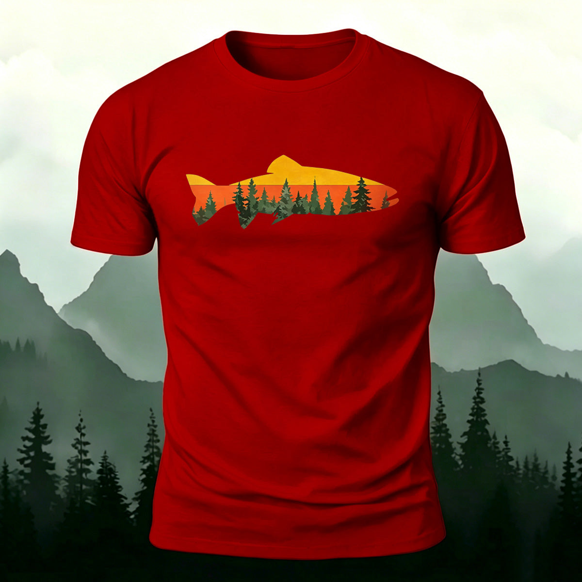 Fish Forest Printed 100% Cotton T-Shirt
