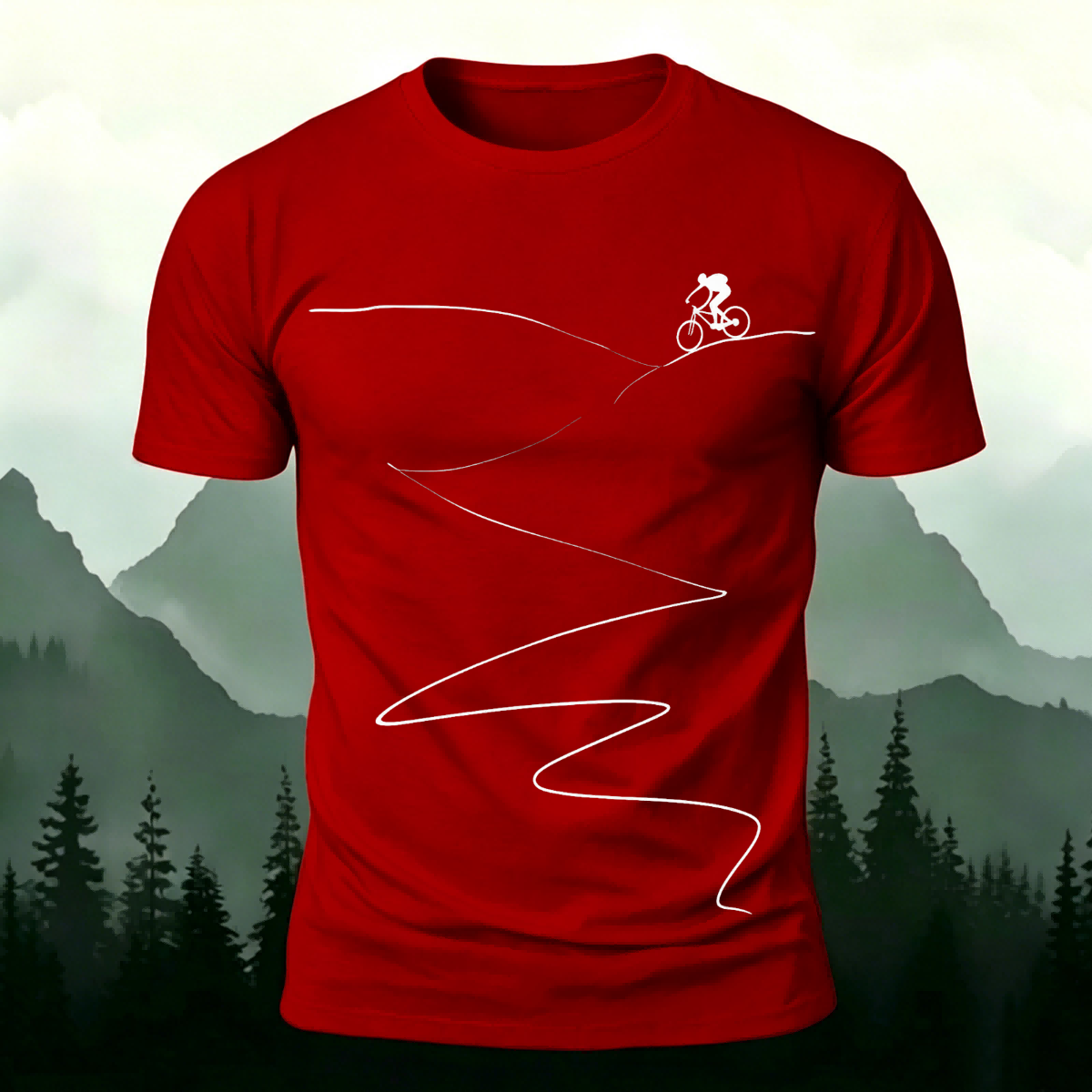 Cycling Minimalist Line Pattern Breathable Comfortable T-Shirt