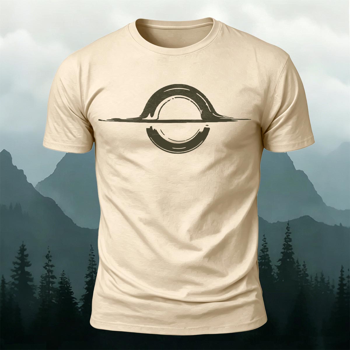 Abstract Sun Moon Graphic Minimalist Premium Cotton Tee