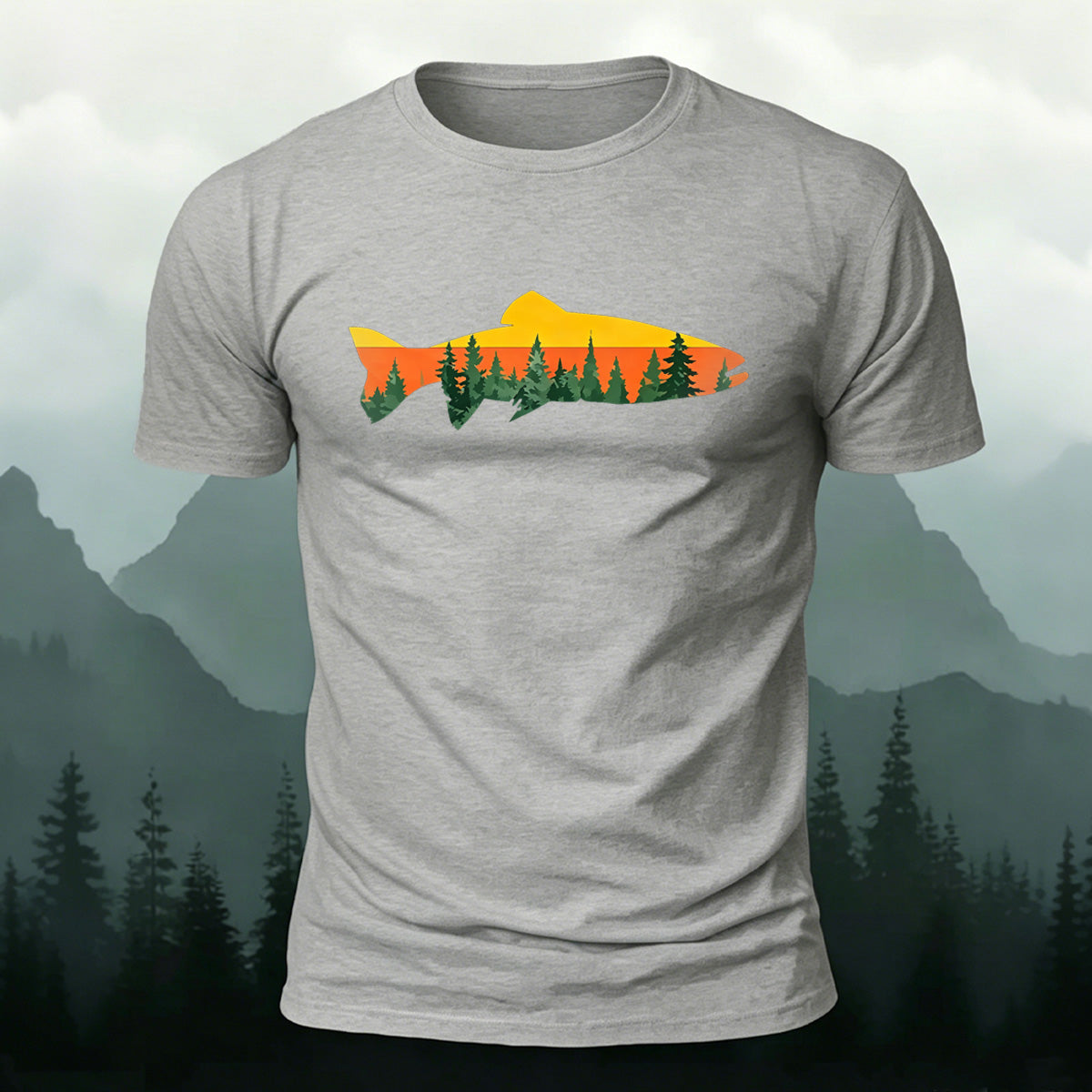 Fish Forest Printed 100% Cotton T-Shirt