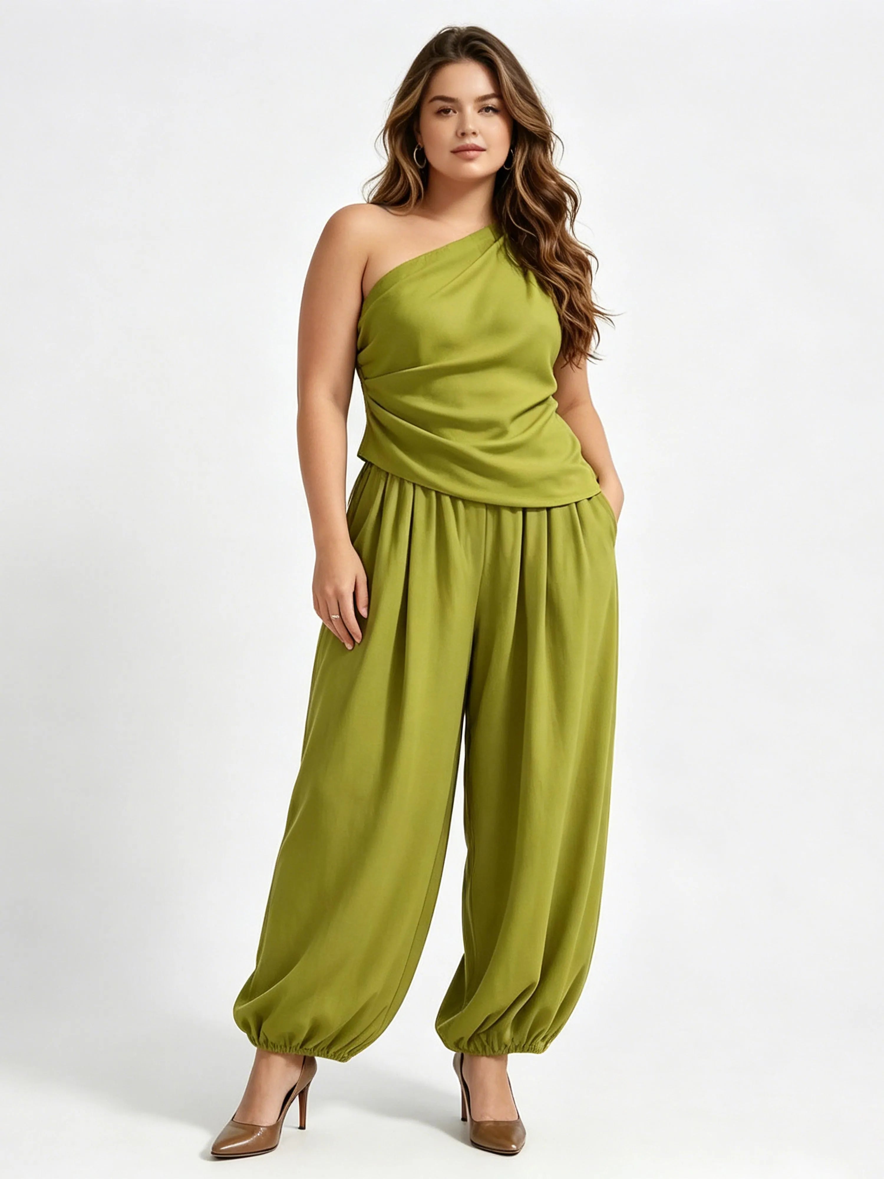 Minimalist Solid-Color Casual Women Set