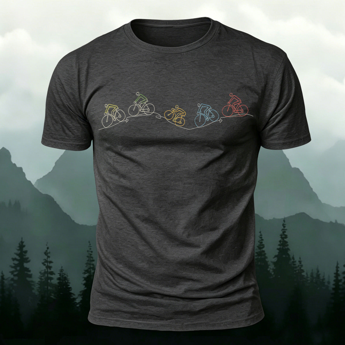 Fun Cycling Graphic Casual Skin-friendly T-Shirt