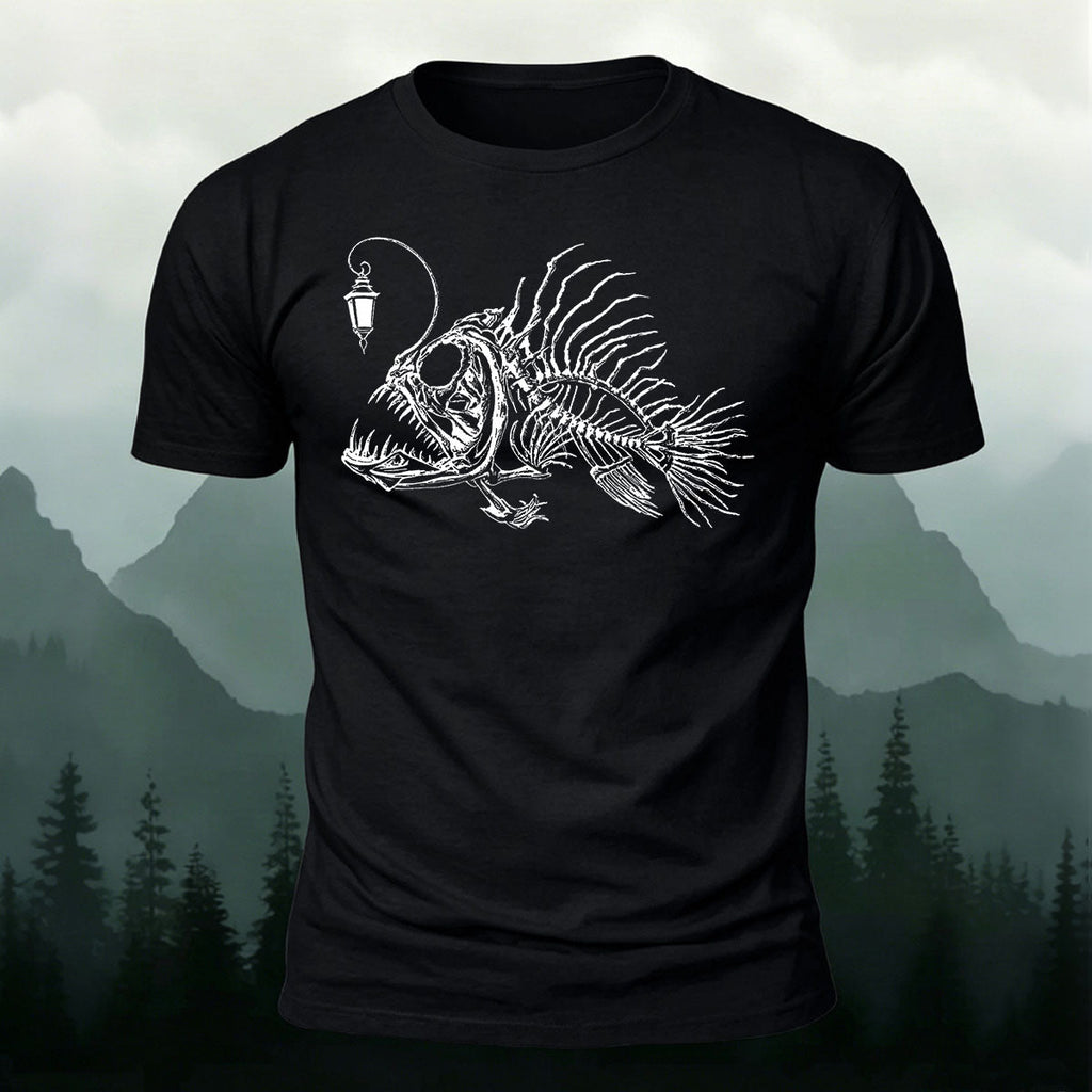 Underwater Fishbone Pattern Cotton Casual T-Shirt