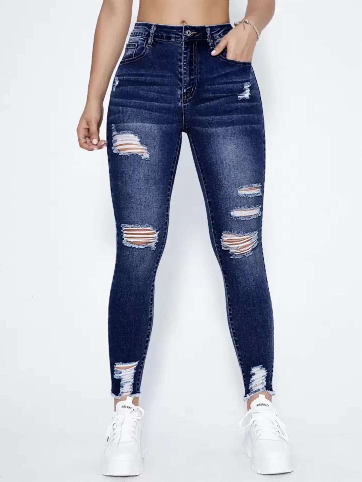 Stretch Slim Ripped Fashion Denim Pants