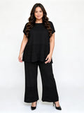 Casual Fashion Hollow-Out Solid Color Loose-Fit Set