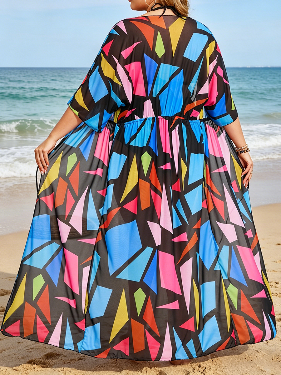 Figure-Flattering Colorful Bikini Cover Up Beach Swimsuit
