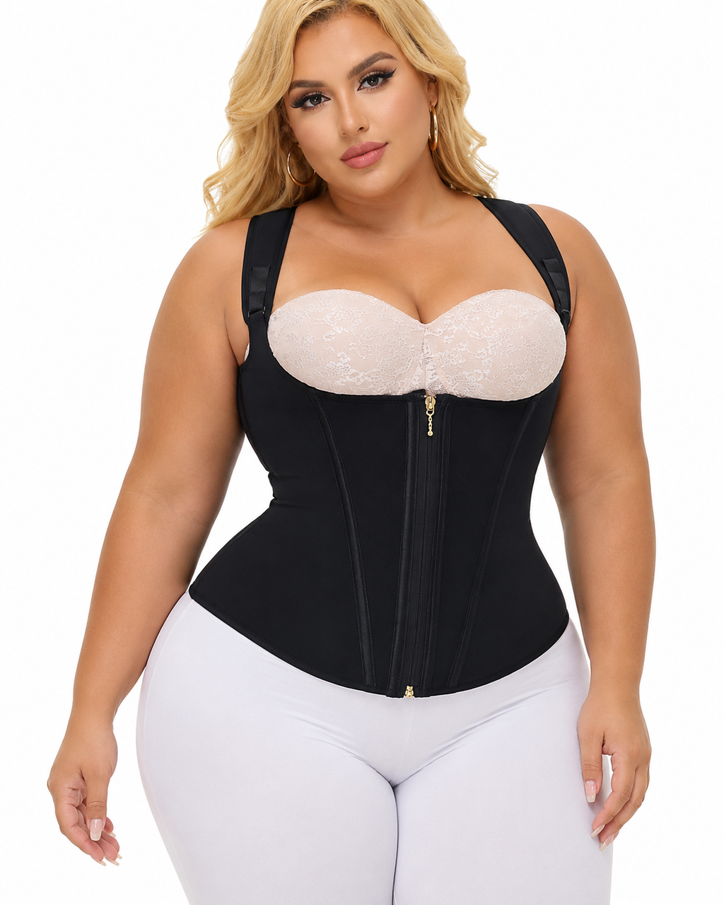 Zipper Double Steel Bone Tummy Control Waist Trainer