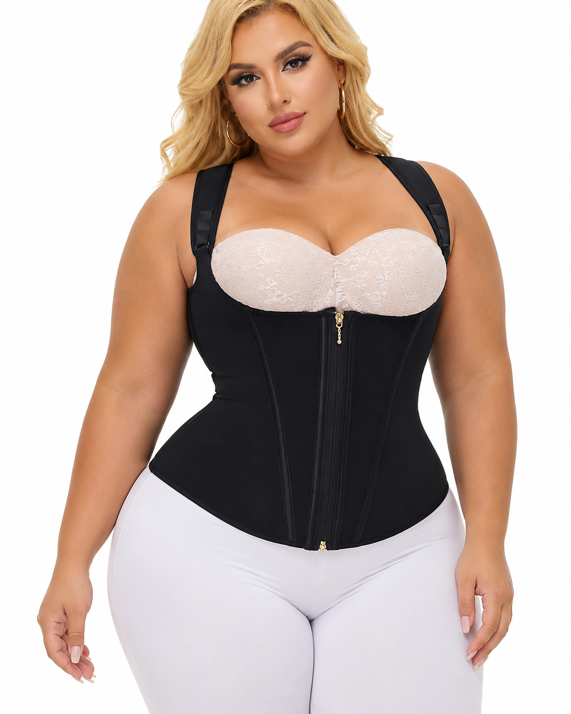 Zipper Double Steel Bone Tummy Control Waist Trainer