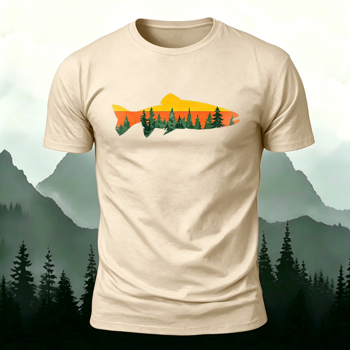 Fish Forest Printed 100% Cotton T-Shirt