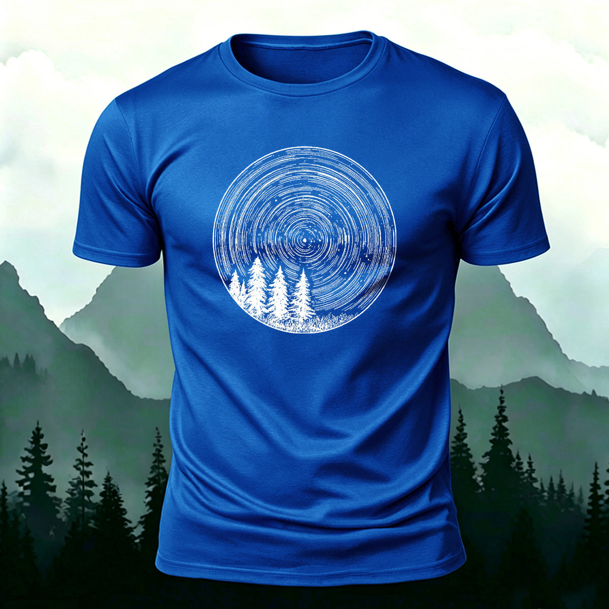 Circular Pattern Print Minimalist Breathable Material T-shirt
