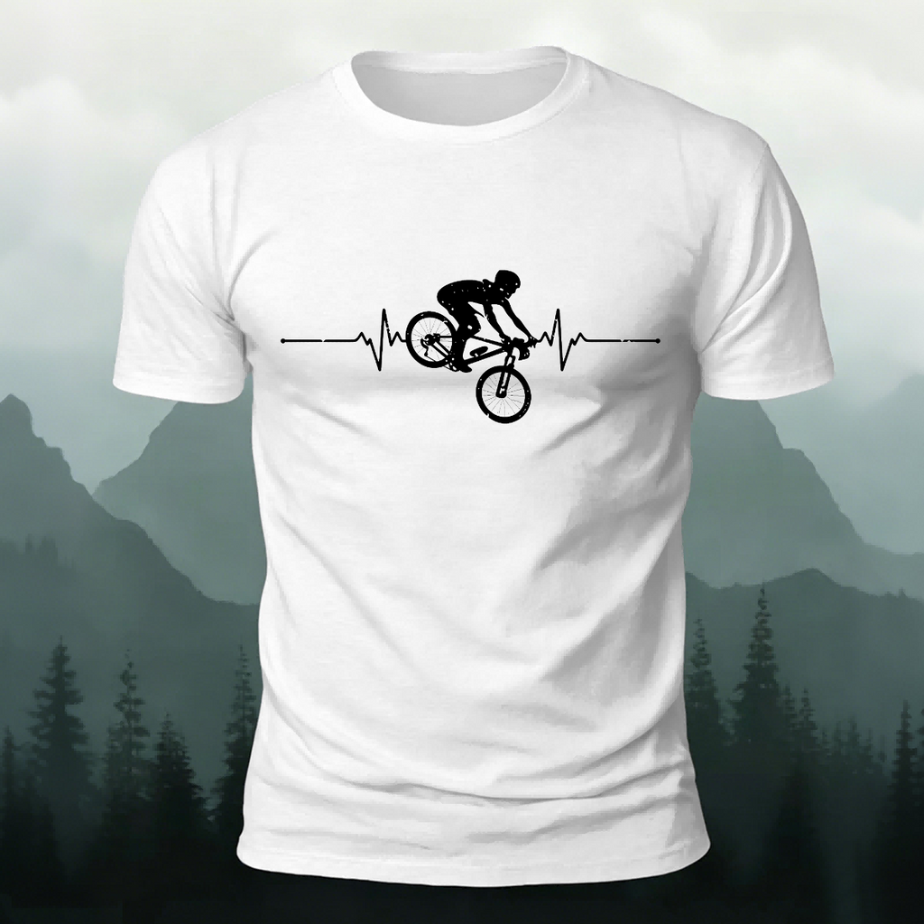 Minimalist Cycling Pattern Soft Comfortable Cotton T-Shirt