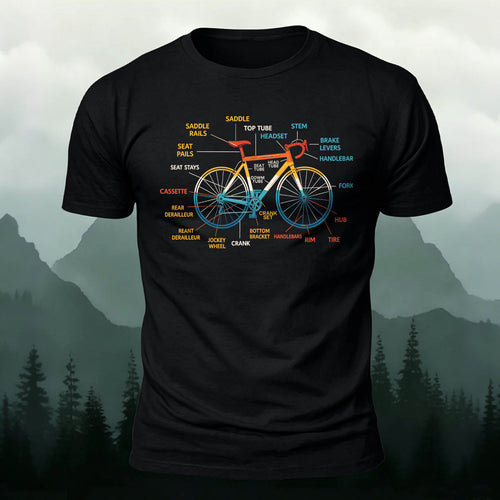 Bicycle Logo Minimalist Print Basic Cotton T-Shirt
