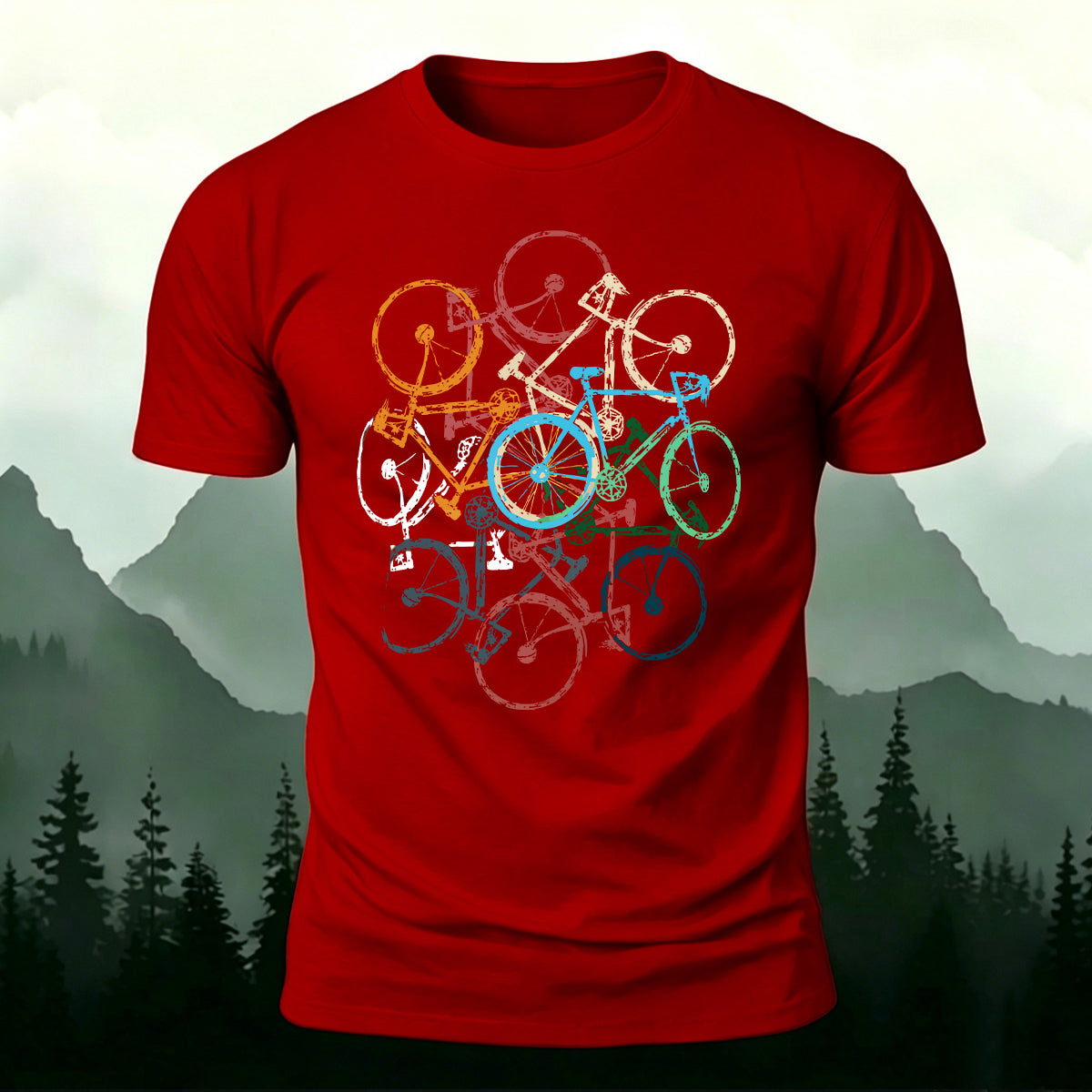 Colorful Bicycle Outdoor Soft Breathable T-Shirt