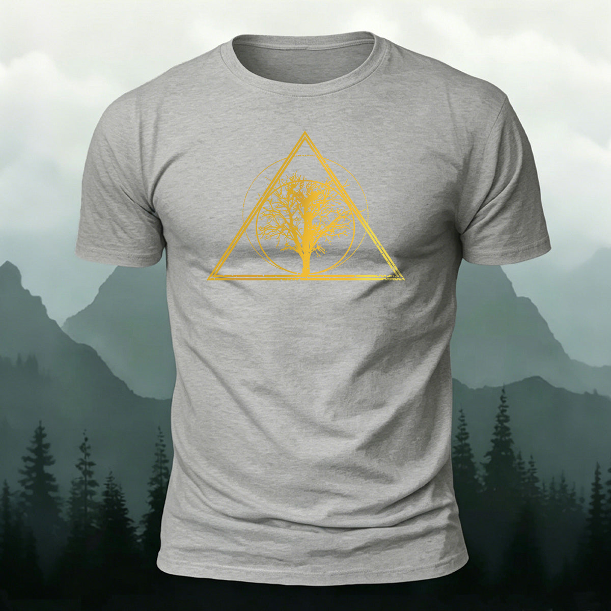 Tree-shaped Pattern Minimalist 100% Cotton T-Shirt