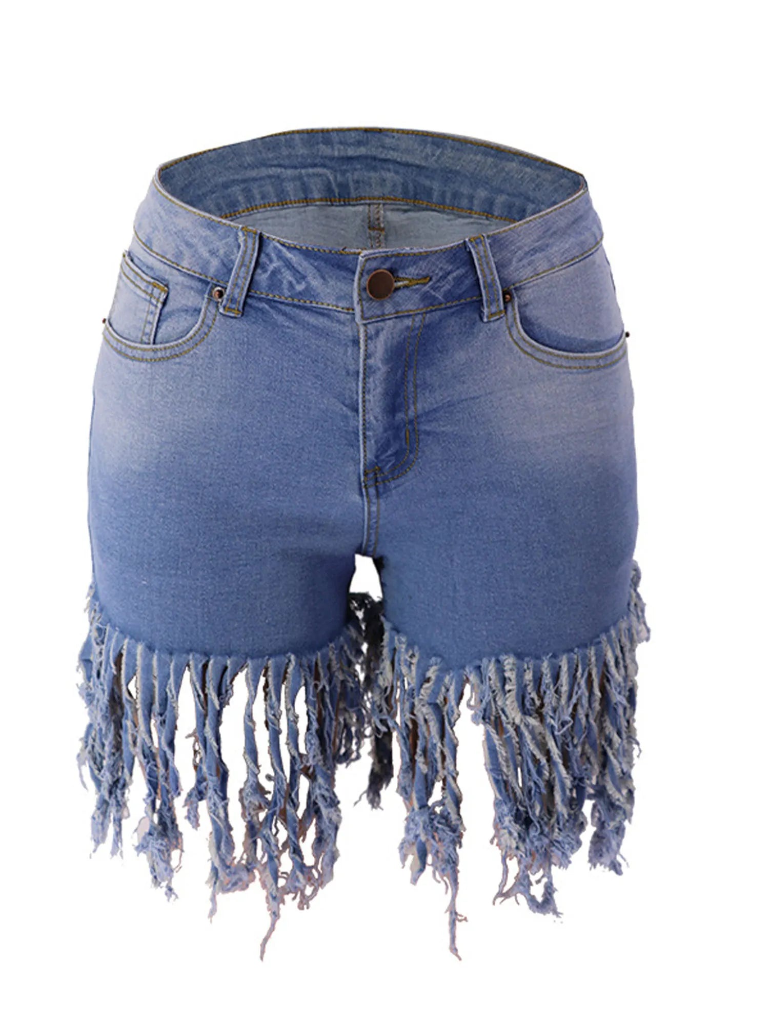 Women's Trendy Fringed Denim Shorts