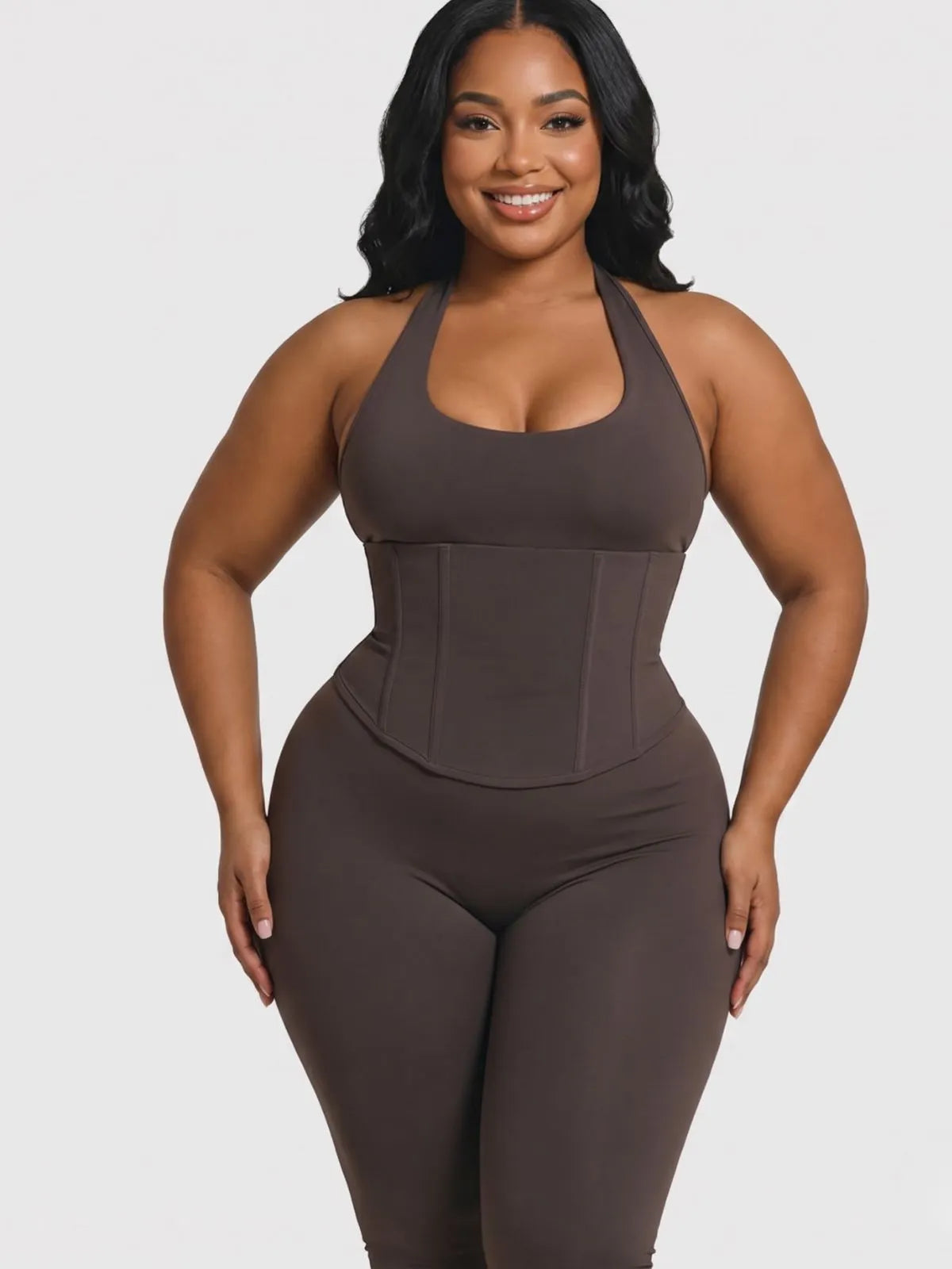 Comfortable, Waist-Cinching, Open-Back Athletic Shapewear And Cropped Legging