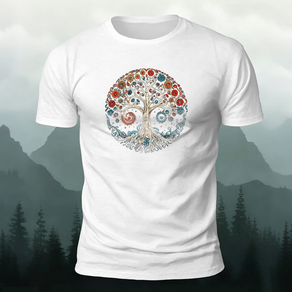 Bloom Tree Print Soft-touch Feel Cotton T-Shirt