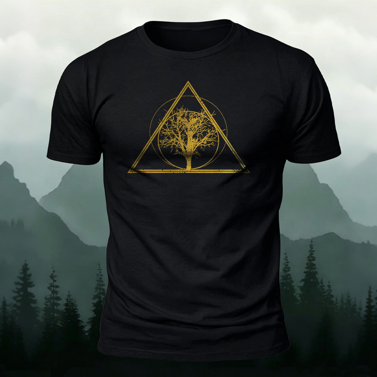 Tree-shaped Pattern Minimalist 100% Cotton T-Shirt