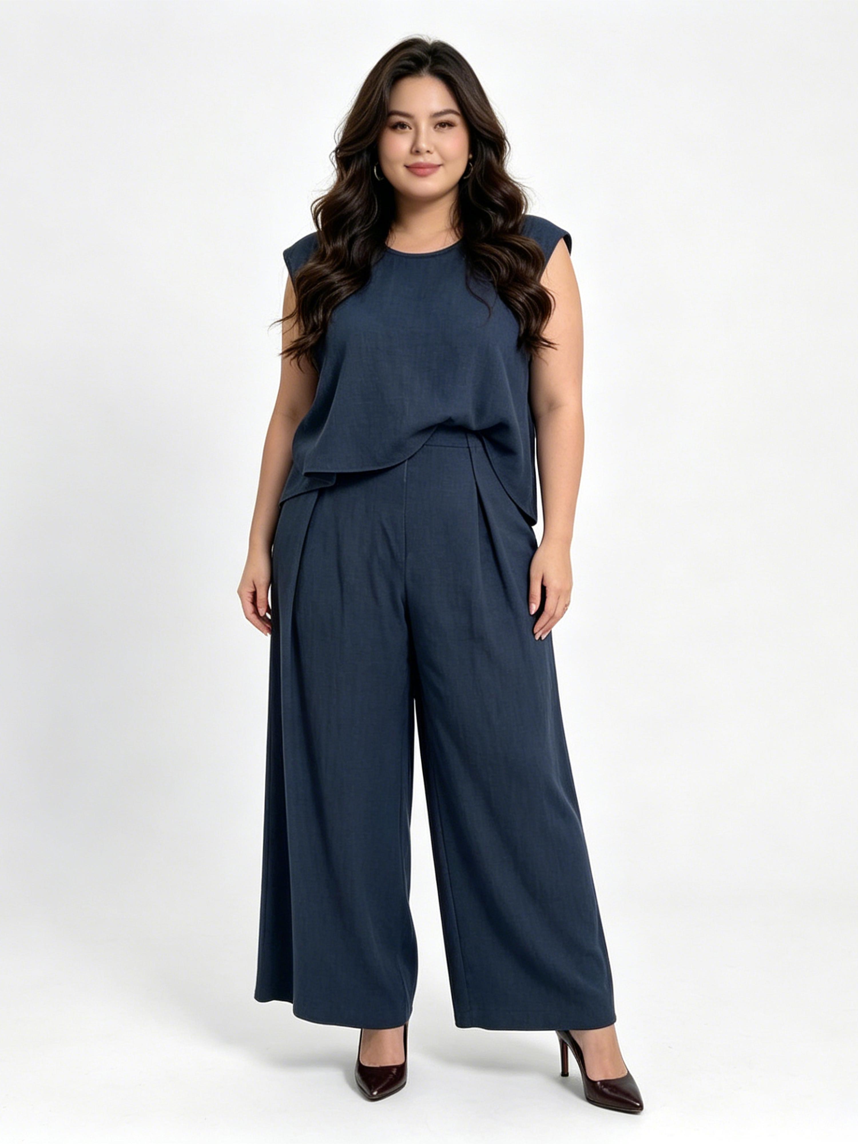 Cotton-Linen Fashionable Casual Loose-Fit Two-Piece Set