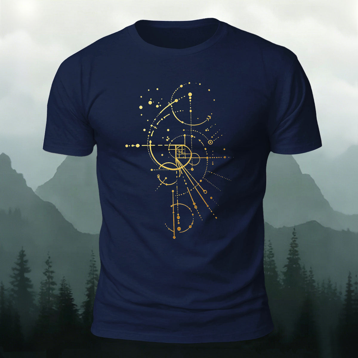 Geometric Line Graphics Pattern Skin-friendly T-Shirt