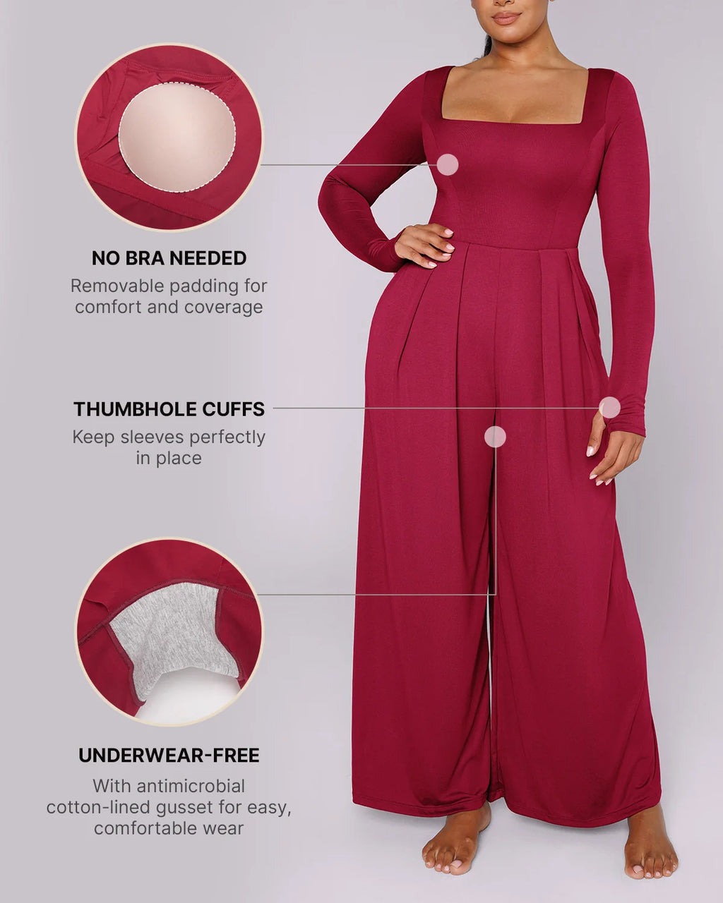 Bare Essentials™ AirSlim® Square Neckline Built-In Shaping Jumpsuit