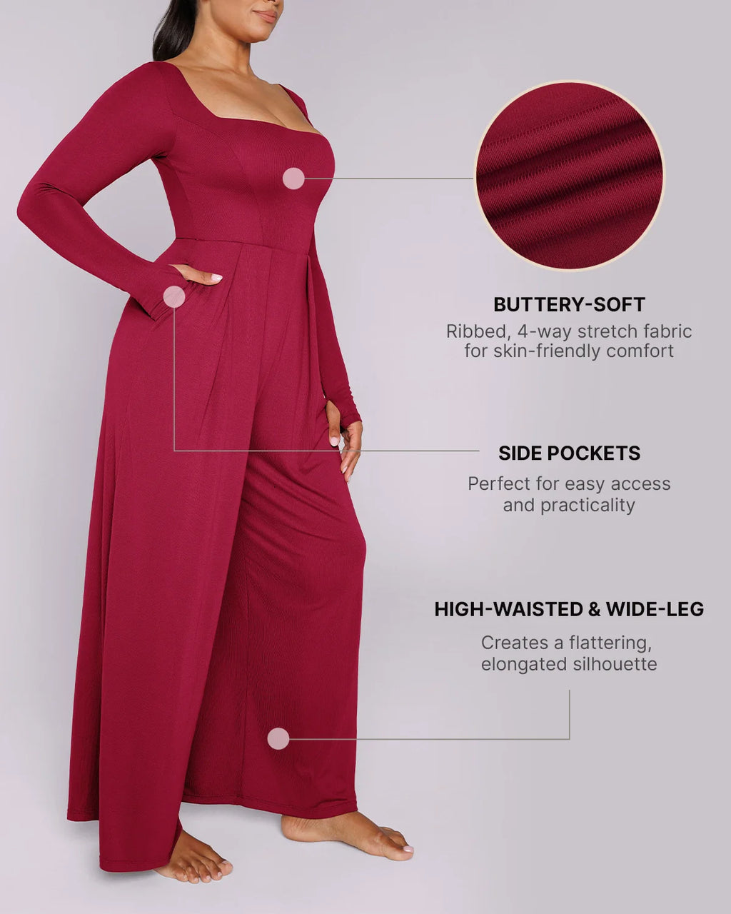 Bare Essentials™ AirSlim® Square Neckline Built-In Shaping Jumpsuit