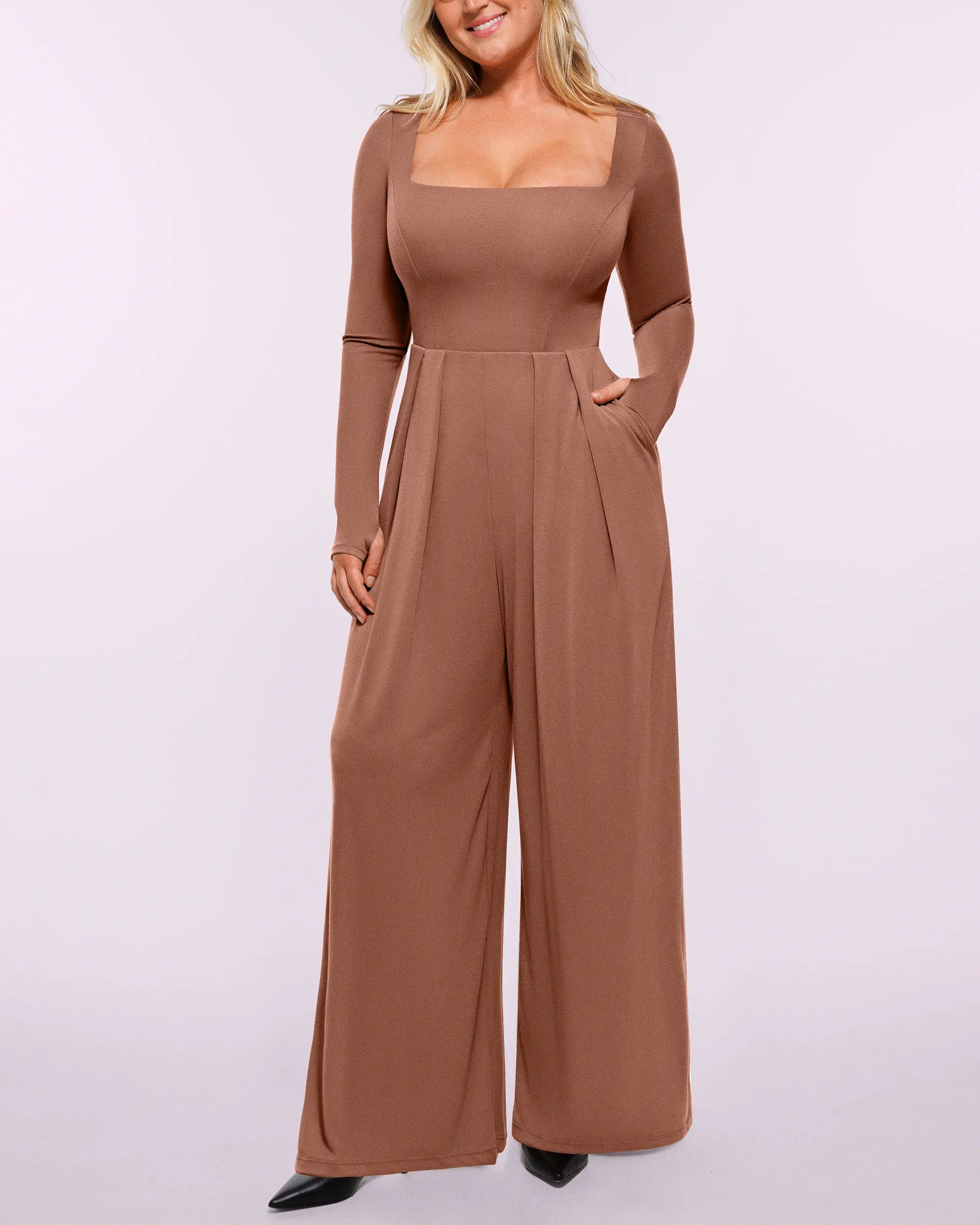 Bare Essentials™ AirSlim® Square Neckline Built-In Shaping Jumpsuit
