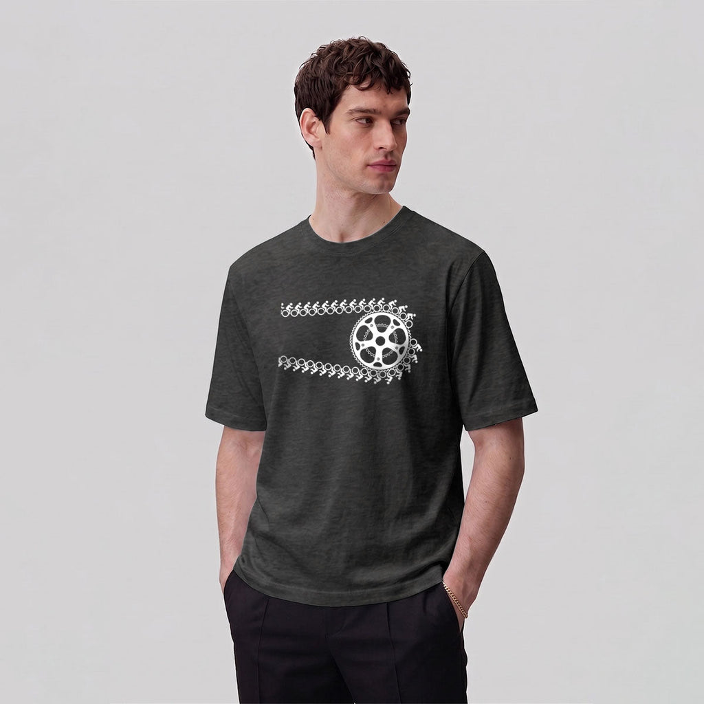 Artistic Cycling Pattern Outdoor Style Skin-Friendly T-Shirt