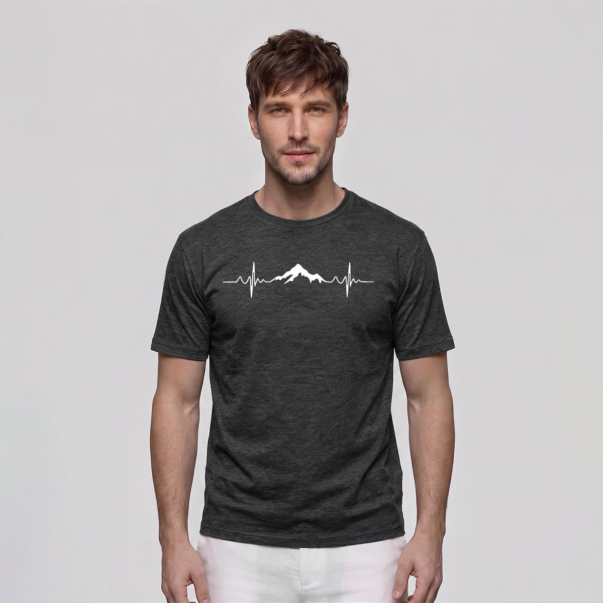 Minimalist Line Print Soft-touch Feel Comfortable T-shirt