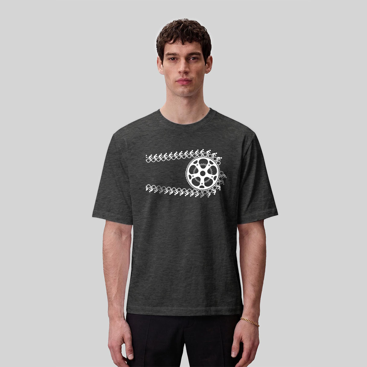 Artistic Cycling Pattern Outdoor Style Skin-Friendly T-Shirt