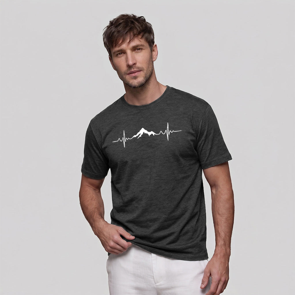 Minimalist Line Print Soft-touch Feel Comfortable T-shirt