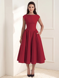 French-style elegant backless fitted dress