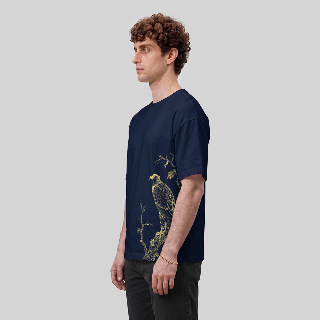 Bird-on-a-Branch PrintCasual 100% Cotton T-Shirt