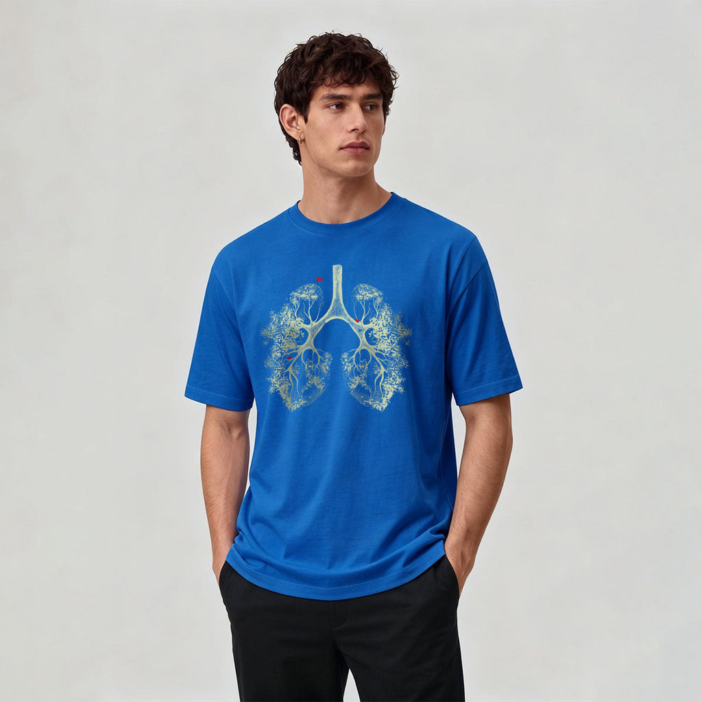Lush Branches Lung Pattern Skin-friendly Cotton T-shirt
