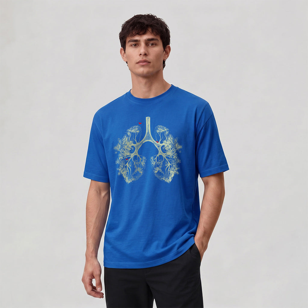 Lush Branches Lung Pattern Skin-friendly Cotton T-shirt