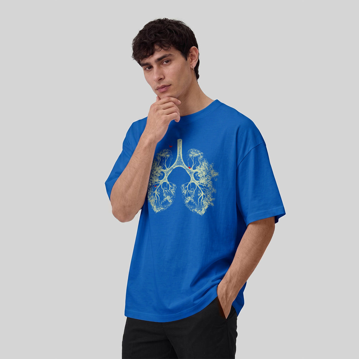 Lush Branches Lung Pattern Skin-friendly Cotton T-shirt