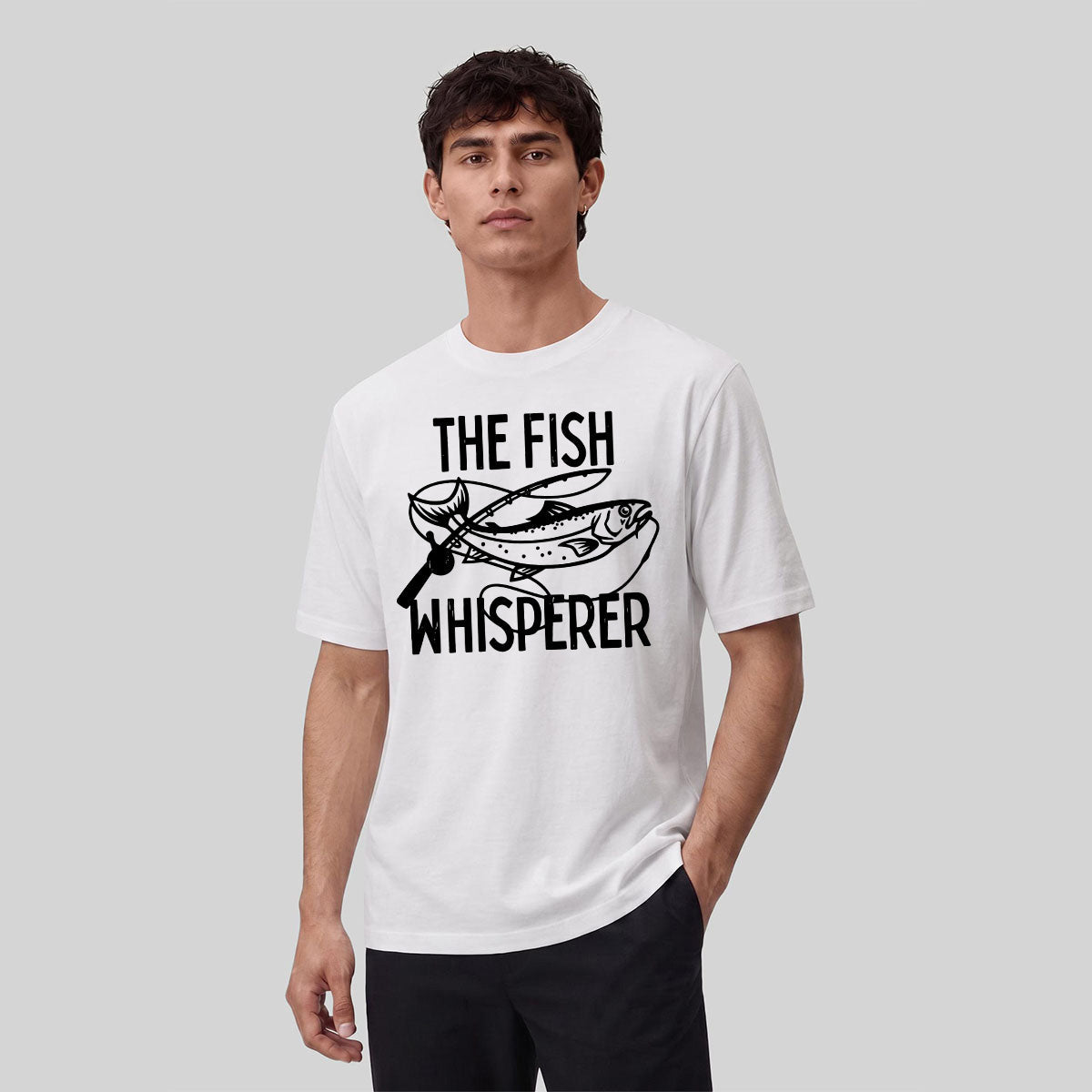 Takes The Bait Pattern Minimalist Premium Cotton T-shirt