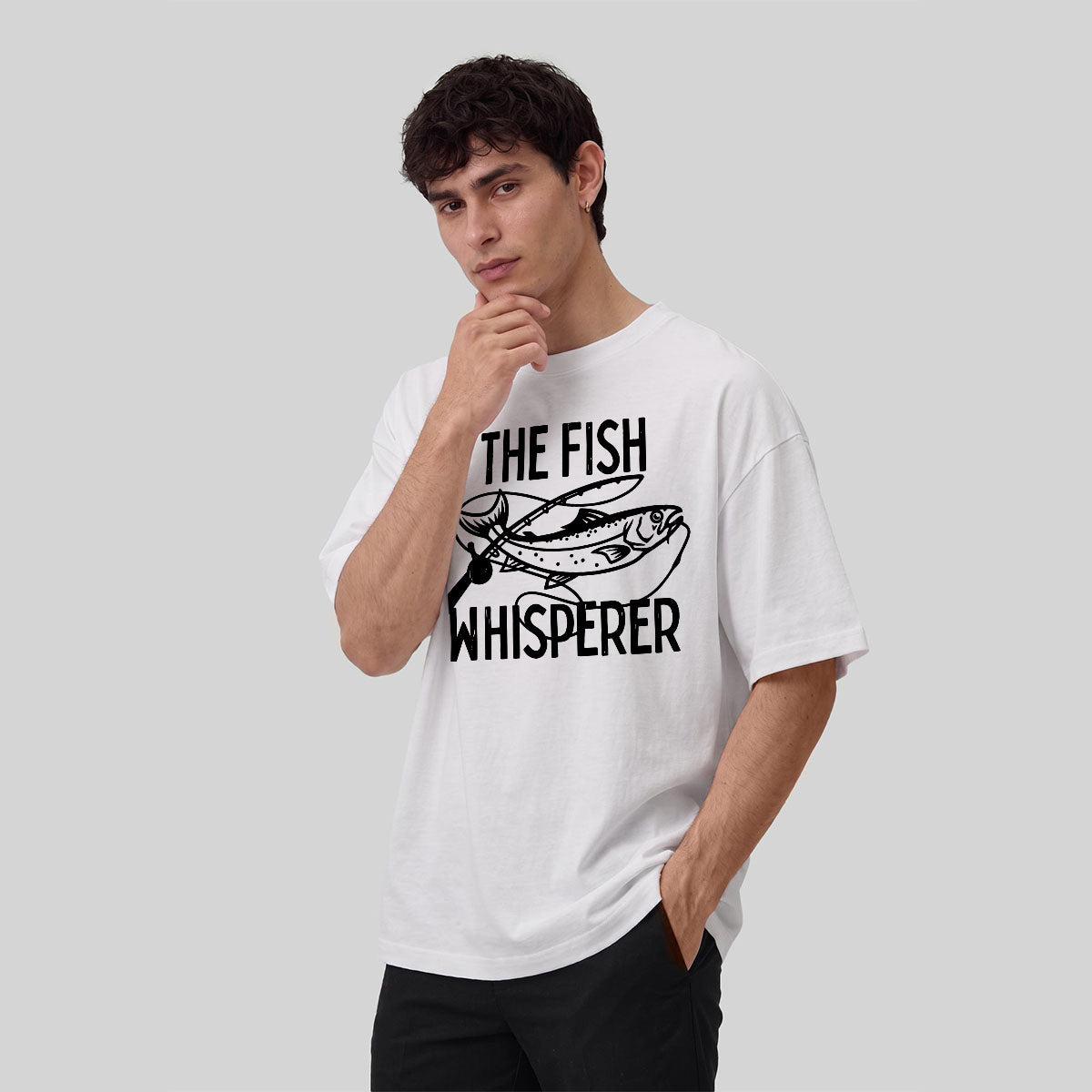 Takes The Bait Pattern Minimalist Premium Cotton T-shirt