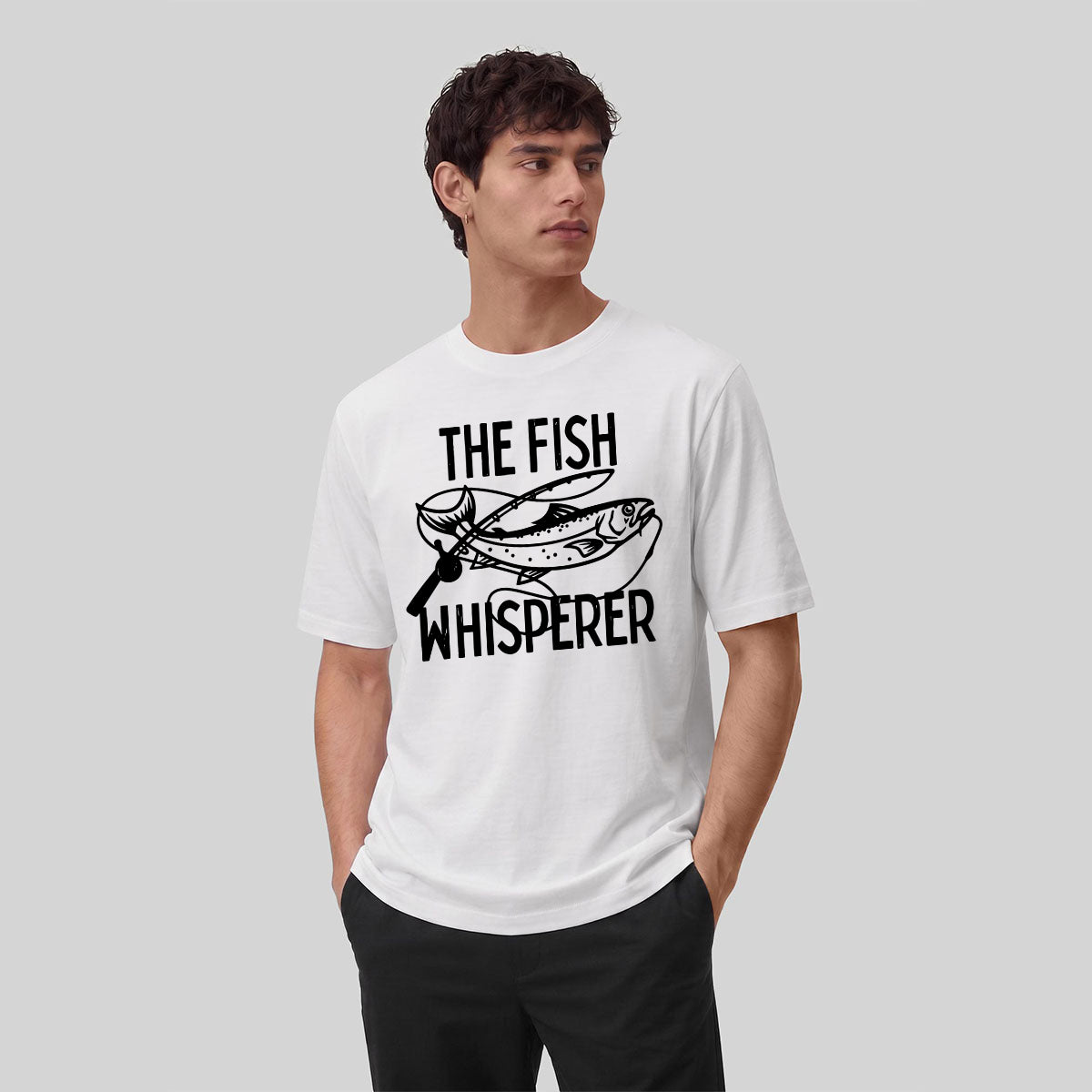 Takes The Bait Pattern Minimalist Premium Cotton T-shirt