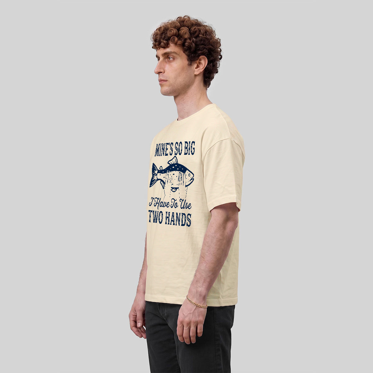 Big Fish in Hand Pattern  Daily Cotton T-shirt