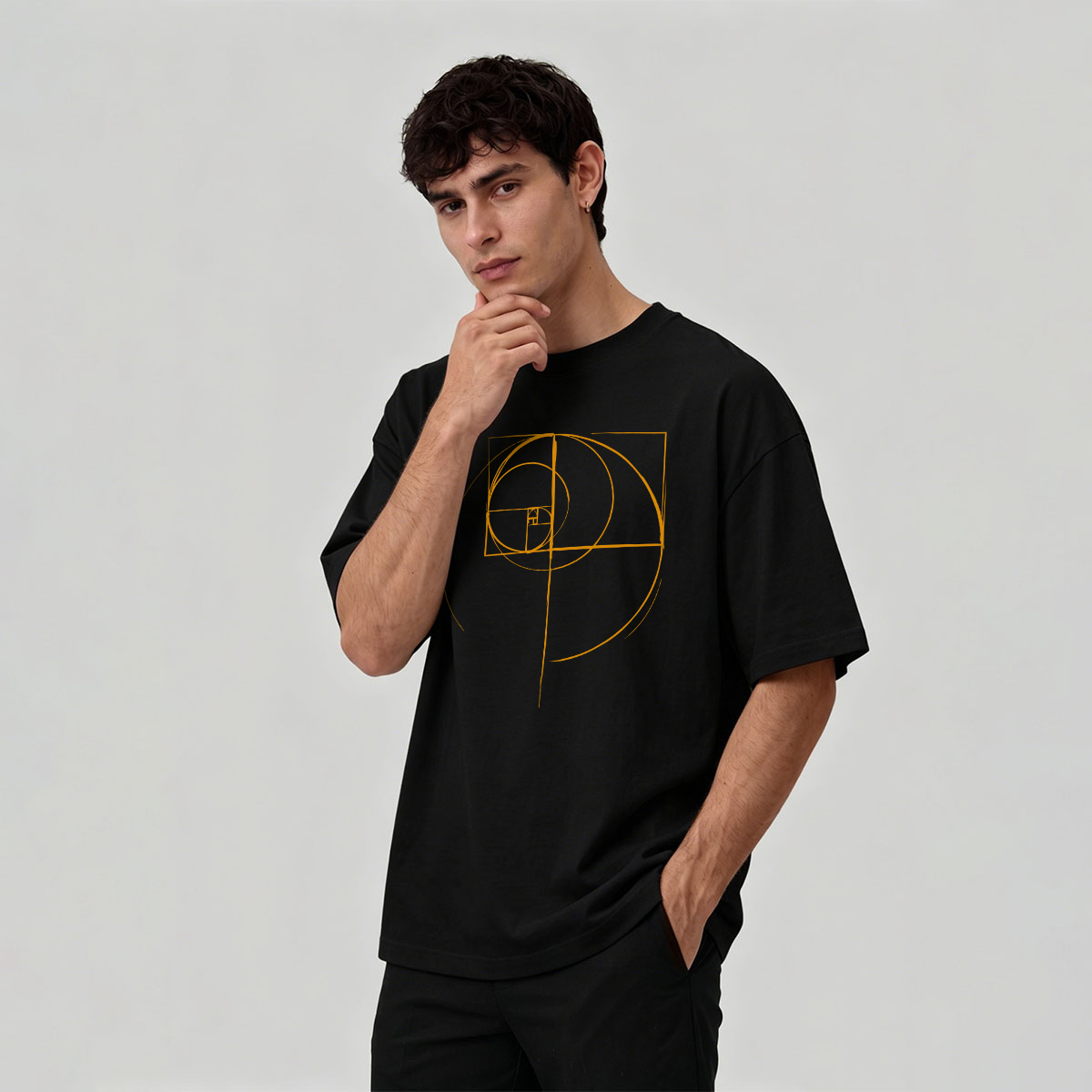 Fun Lines Pattern Minimalist Style Skin-friendly T-shirt