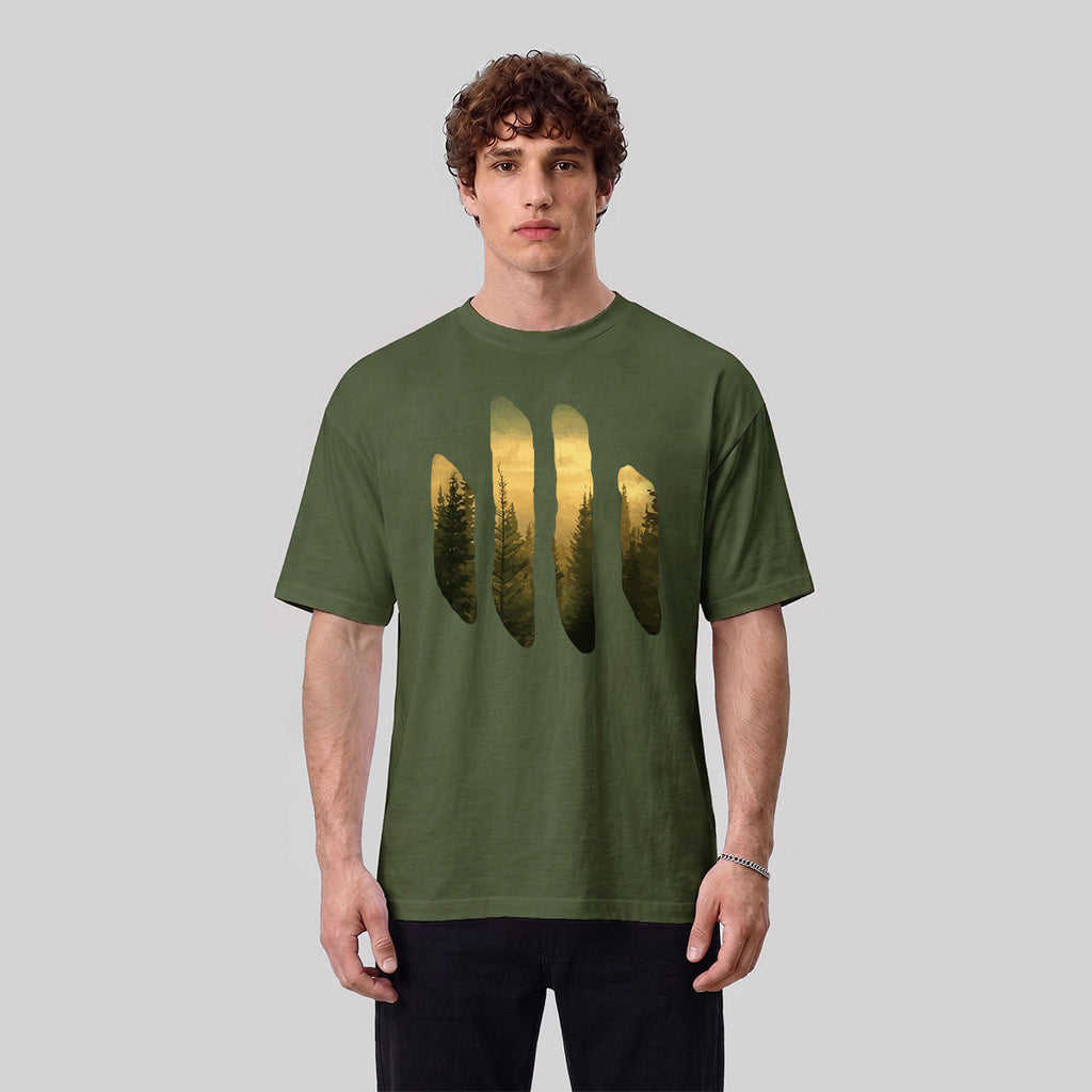 Beautiful Scenery Pattern Retro Casual Cotton T-Shirt