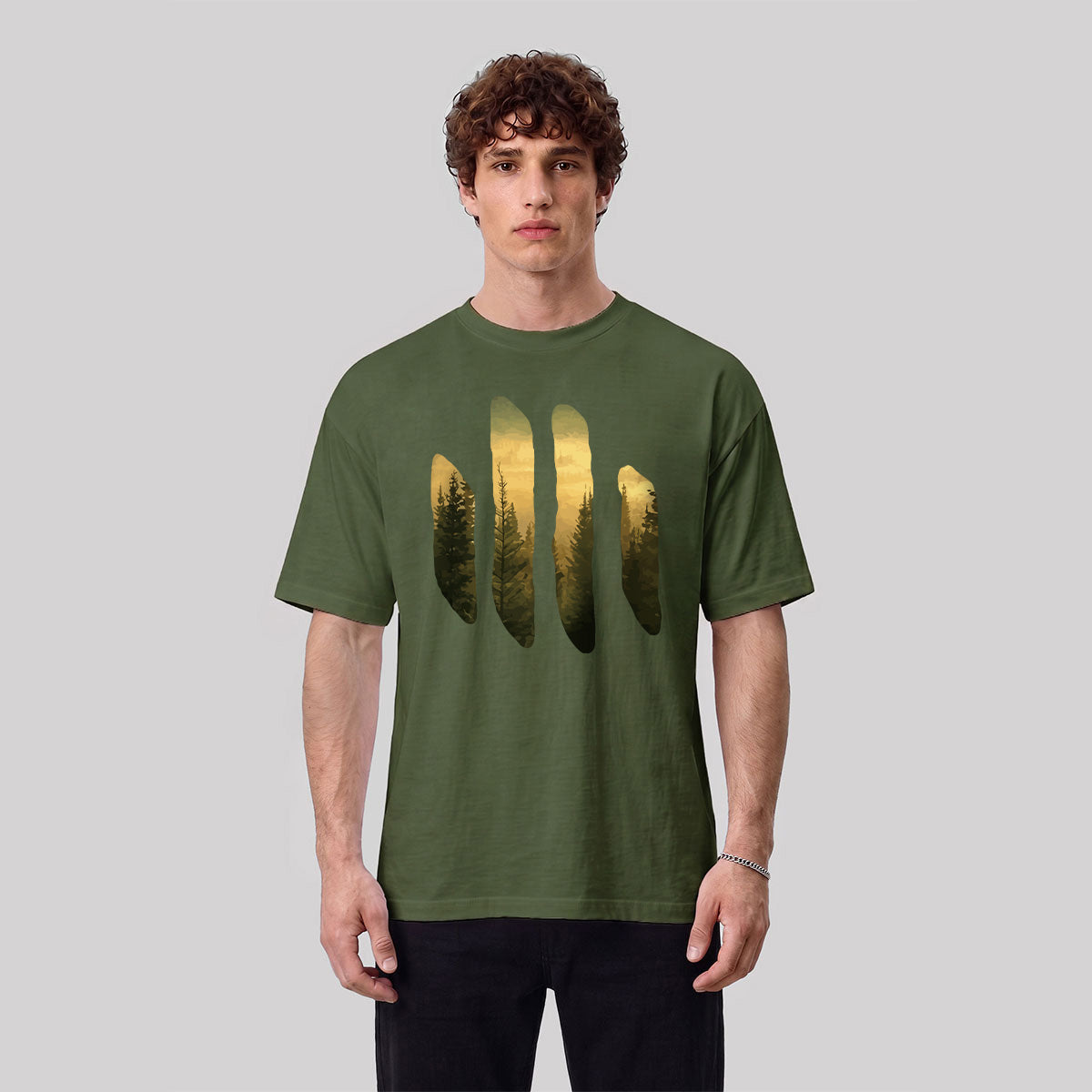 Beautiful Scenery Pattern Retro Casual Cotton T-Shirt