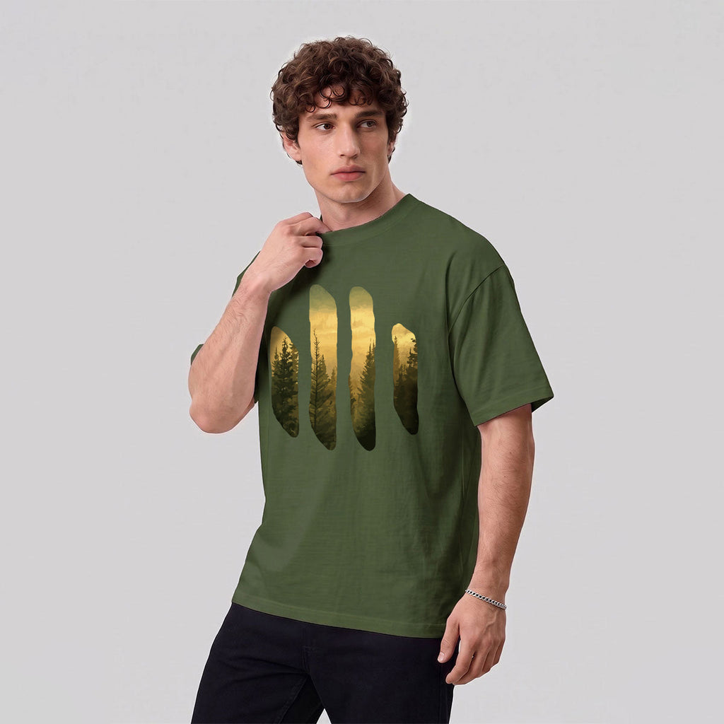 Beautiful Scenery Pattern Retro Casual Cotton T-Shirt