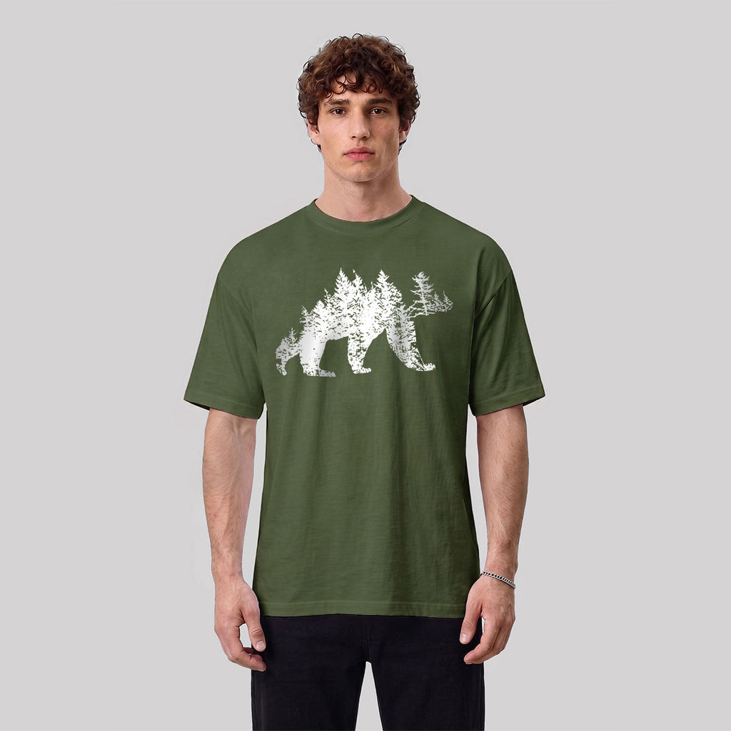 Artistic Dinosaur Illustration Premium Cotton Casual T-Shirt