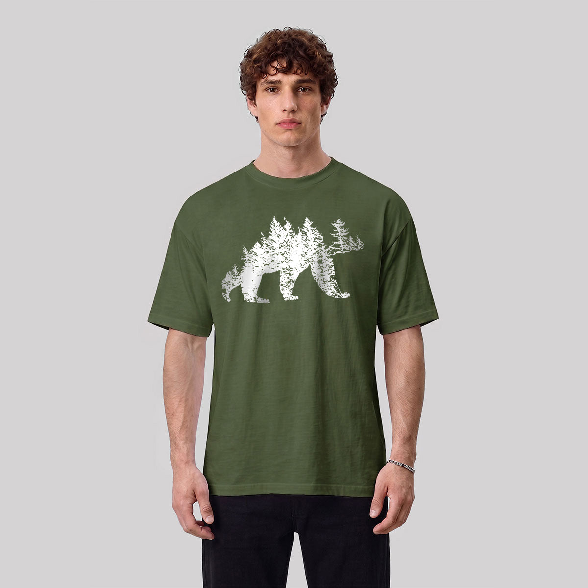 Artistic Dinosaur Illustration Premium Cotton Casual T-Shirt