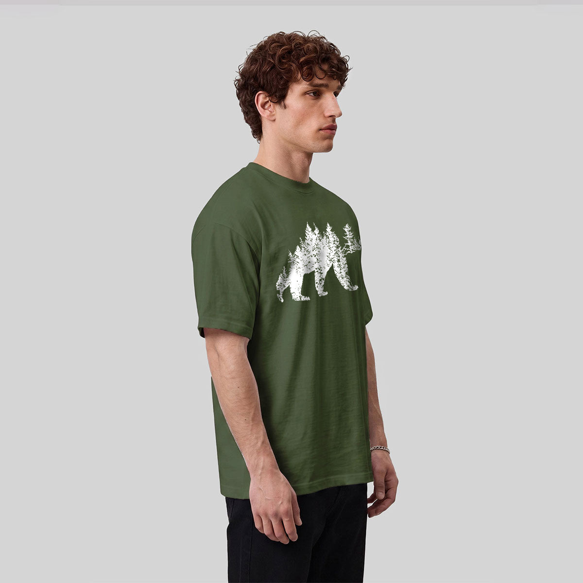 Artistic Dinosaur Illustration Premium Cotton Casual T-Shirt