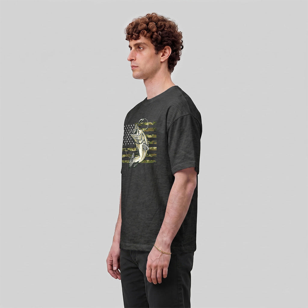 Vintage Fossil Fish Print 100% Cotton T-Shirt