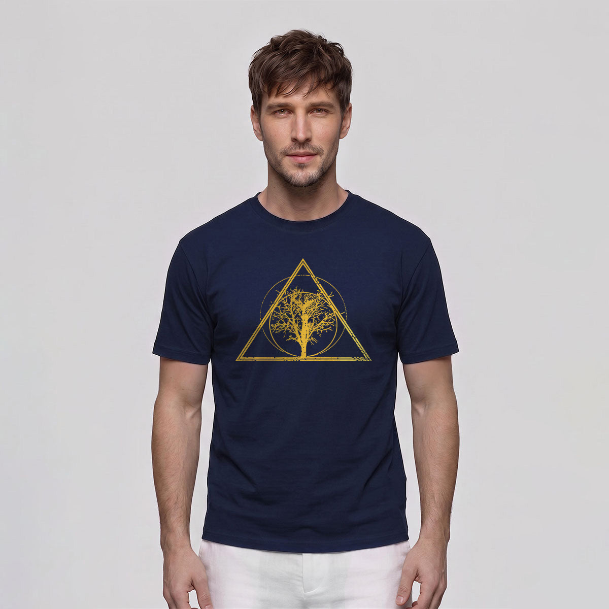 Tree-shaped Pattern Minimalist 100% Cotton T-Shirt